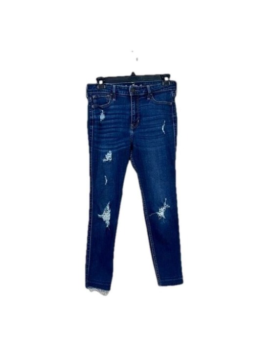 Hollister Denim - Hollister Jeans Womens Sz 5 S Blue High Rise Super Skinny Crop Distressed 27x24
